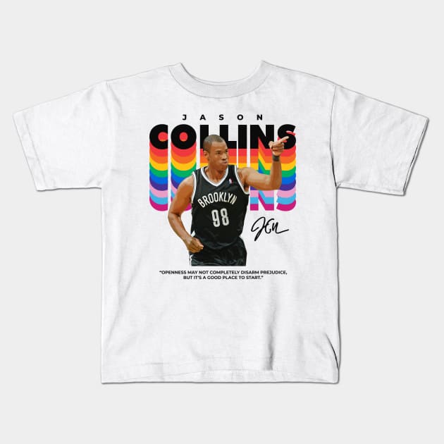 Jason Collins Pride Kids T-Shirt by Juantamad